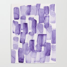 Purple Watercolour Patterns | 190129 Abstract Art Watercolour Poster
