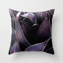Eggplant Mauve Abstract Leaves Throw Pillow