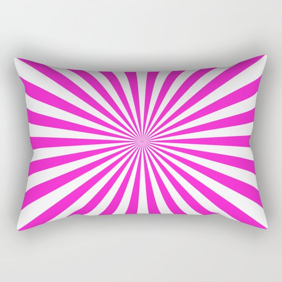 Starburst (Hot Magenta/White) Rectangular Pillow