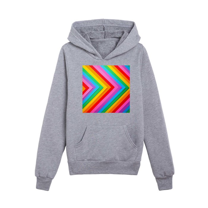 Rainbow Chevron Stripes Kids Pullover Hoodie