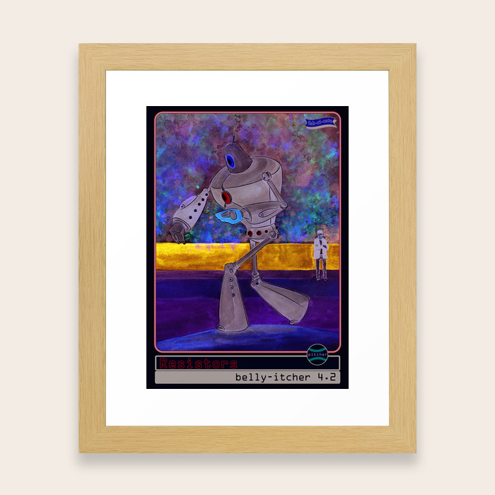 The Belly Itcher 3000 Baseball Card By Michael White Framed Art