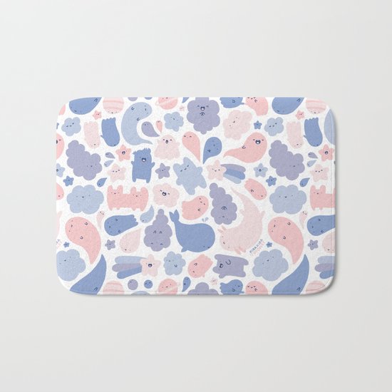 Colors Of The Year Doodle - Rose Quartz & Serenity - Pantone Bath Mat