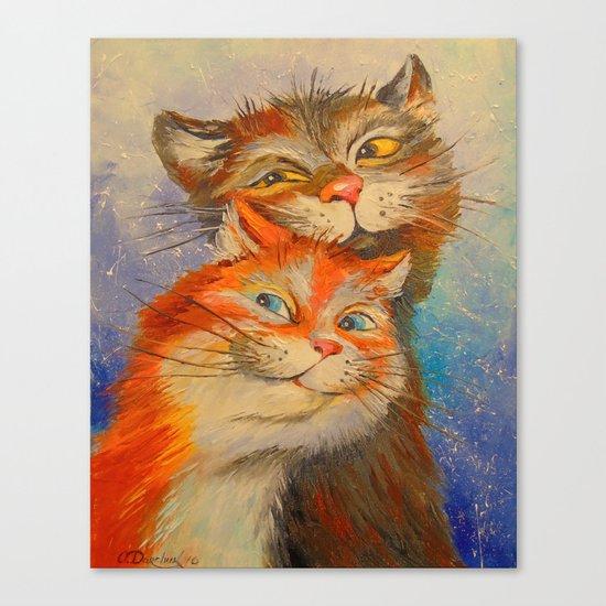 Lovers seals Canvas Print