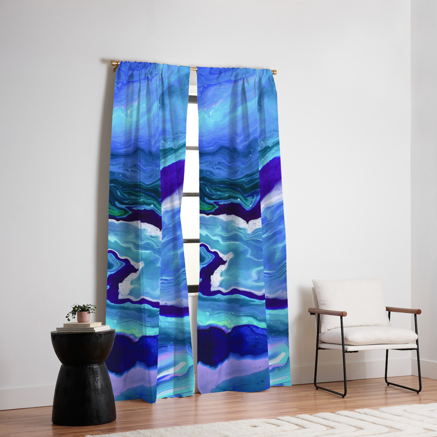 Dreamy Fluid Abstract Painting Blackout Curtain By Christineiris