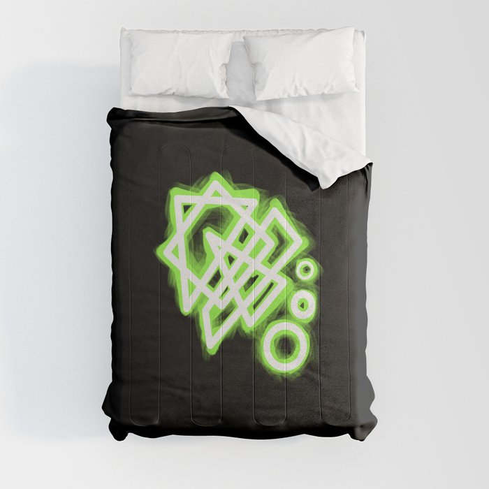 Glowing green cyberpunk pattern Comforter