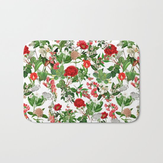 Seamles Botanical Pattern Bath Mat