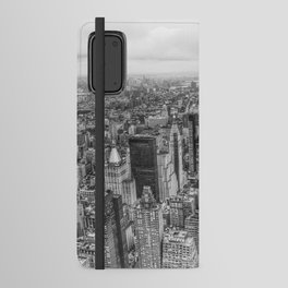 New York Manhattan buildings black and white photography Android Wallet Case