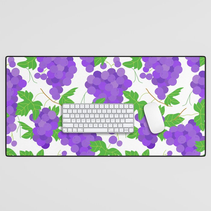 Grape fruit seamless pattern illustration Desk Mat