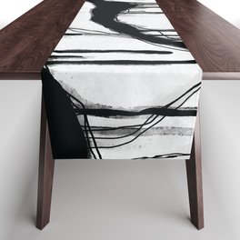 Abstract monochrome art print. Abstract Digital Illustration Background Table Runner