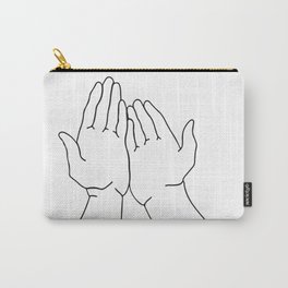 Hope hands line drawing, sign of praying for hope and faith, hope art, drawing illustrations  Carry-All Pouch