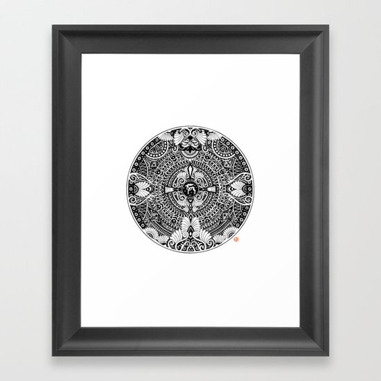 deer mandala Framed Art Print