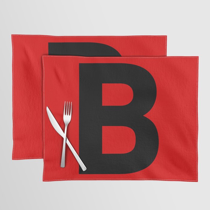 Letter B (Black & Red) Placemat