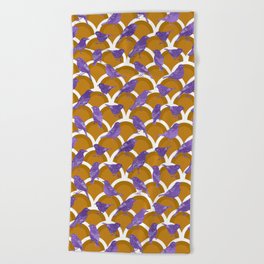 2206 schindel birds violett brown Beach Towel