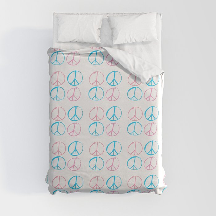 Peace and love-anti-war,pacifist, pacifism,hippies,paz,love,heart, Duvet Cover