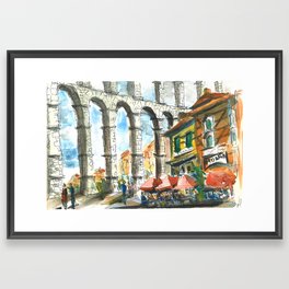 Spain Segovia Aqueduct Framed Art Print