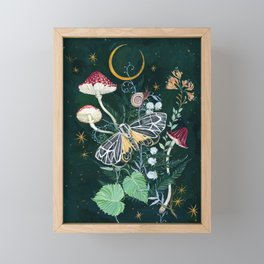 Mushroom night moth Framed Mini Art Print