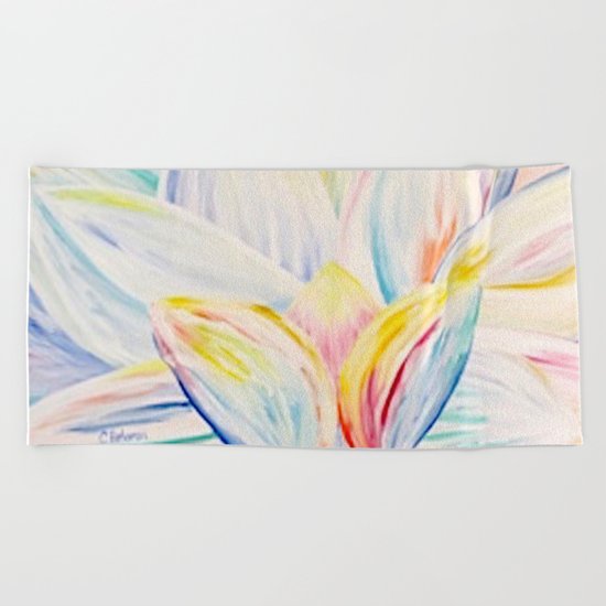 Rainbow Lotus Beach Towel