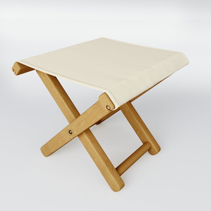 Creamy Off White Ivory Solid Color Pairs PPG Candlewick PPG1091-1 - All One Single Shade Hue Colour Folding Stool