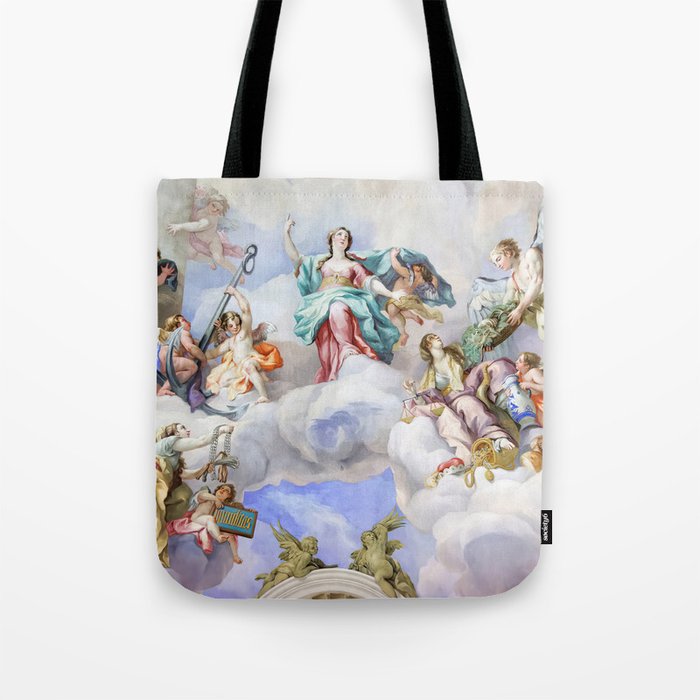 Baroque mural painting in Karlskirche (St. Charles's Church), Vienna, Austria Tote Bag