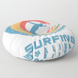 Malibu surfing Floor Pillow