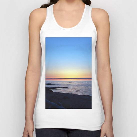 Sun Sets up the River, Across the Sea Unisex Tank Top
