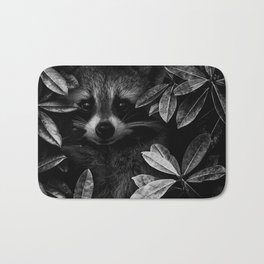 I spy - under cover of the night; baby raccoon spying in the ivy at night wilderness nature animal black and white photograph - photography - photographs Bath Mat | Black And White, Raccoons, Kingdom, Adorable, Baby, Animal, Babies, Black, Children, Photo 