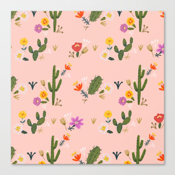 Arizona Cacti pattern Canvas Print
