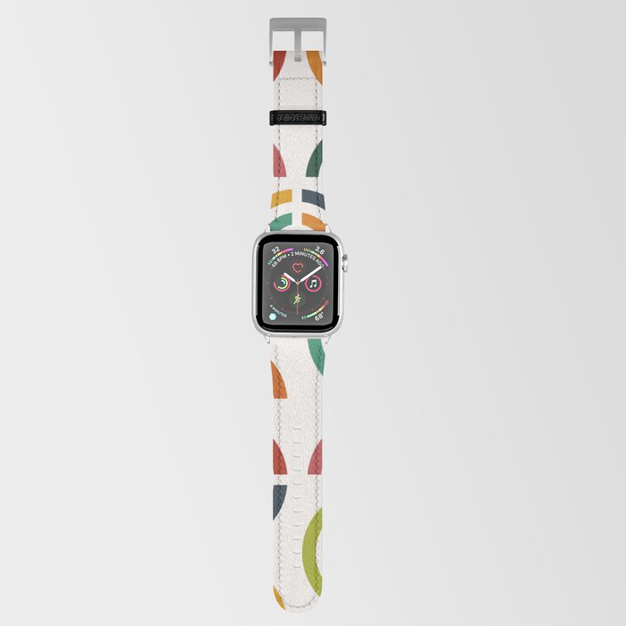 Mid century multicolor retro shapes 3 Apple Watch Band