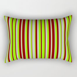 [ Thumbnail: Grey, Chartreuse, and Maroon Colored Striped Pattern Rectangular Pillow ]