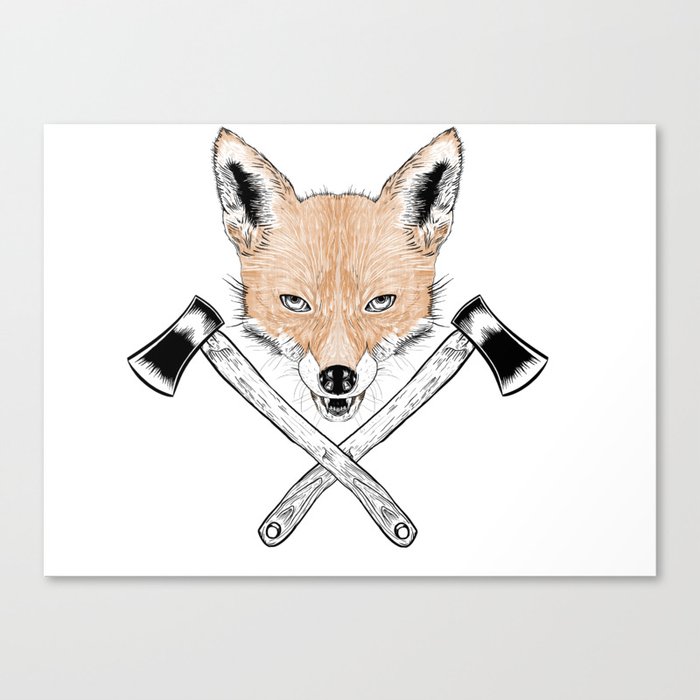 Axe Fox Illustration Canvas Print