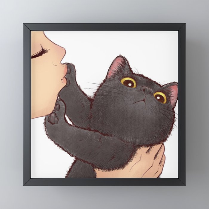 cat : huuh Framed Mini Art Print