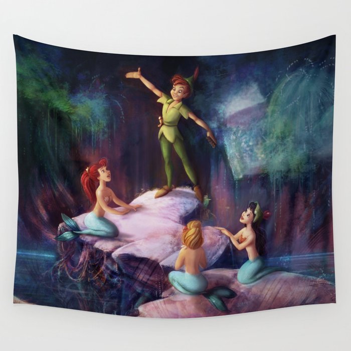 The Mermaid Lagoon Peter Pan Wall Tapestry By Glimpen Society6