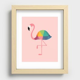 Rainbow Flamingo Recessed Framed Print