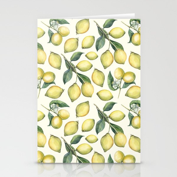 Lemon Pattern Stationery Cards