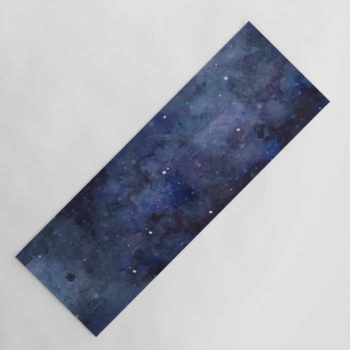Night Sky Galaxy Nebula Stars Watercolor Space Texture Yoga Mat