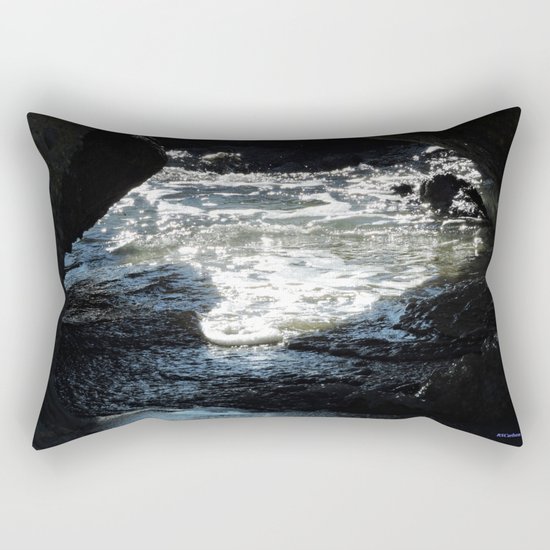 Laguna Beach Surf on the Rocks #1 Rectangular Pillow