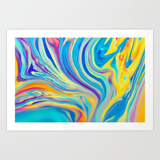rainbow swirl Art Print