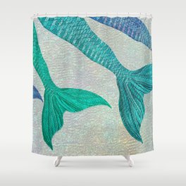 Glistening Mermaid Tails Shower Curtain