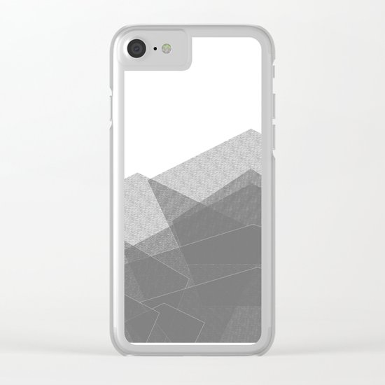 White Winter Skiing Mountain Climbing Clear iPhone Case