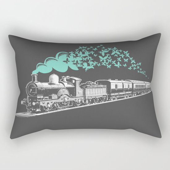 Butterfly Train Rectangular Pillow