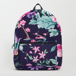 Chinoiserie french navy floral Backpack