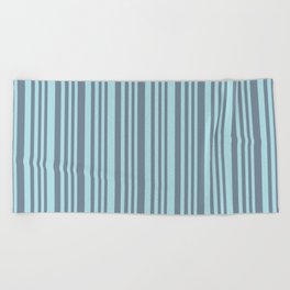 [ Thumbnail: Light Slate Gray and Powder Blue Colored Lines/Stripes Pattern Beach Towel ]