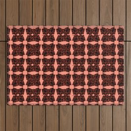 Geometric dark orange and small repeat Outdoor Rug