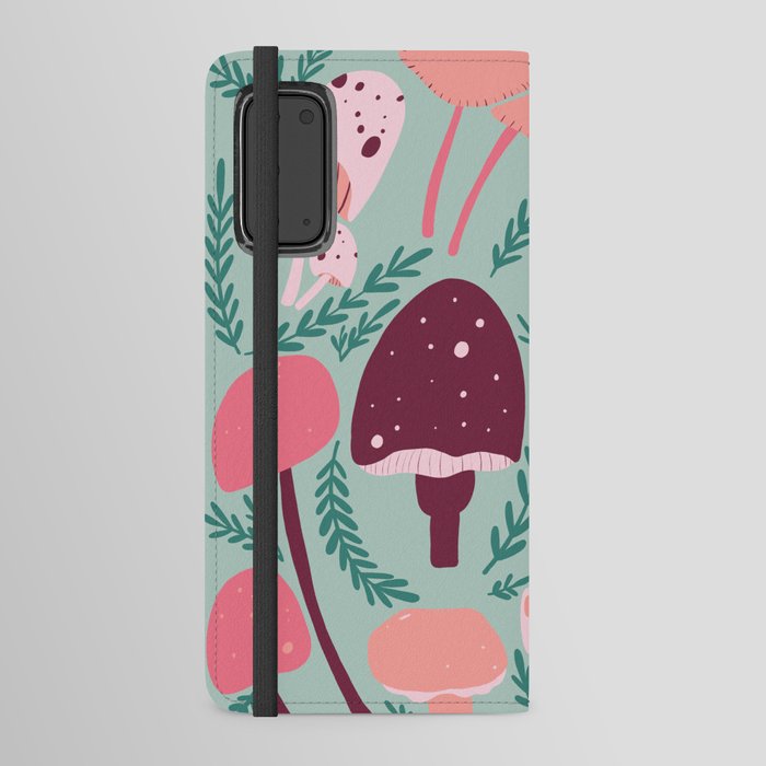 Mushrooms - Pink & Green Android Wallet Case
