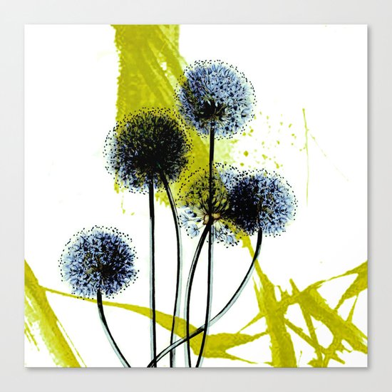 blue dandelion on abstract background Canvas Print