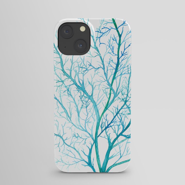 Blue sea fan coral iPhone Case