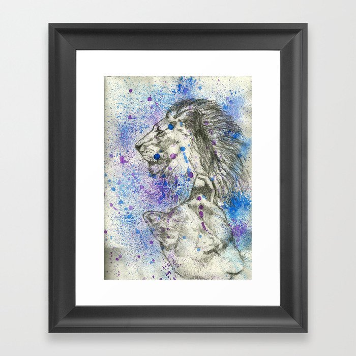 Lion & Lioness  Framed Art Print