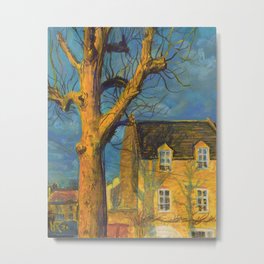 Yellow House Old Tree Landscape Normandy France, Pastel Painting Metal Print | House, Cityscape, Pastel, Modern, Spring, Pastels, Plein Air, Landscape, Normandie, Urbansketch 