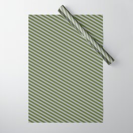 [ Thumbnail: Dark Gray and Dark Olive Green Colored Lined/Striped Pattern Wrapping Paper ]