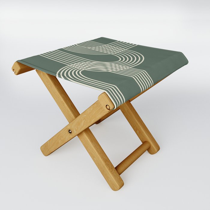 Minimalist Lines in Forest Green Folding Stool